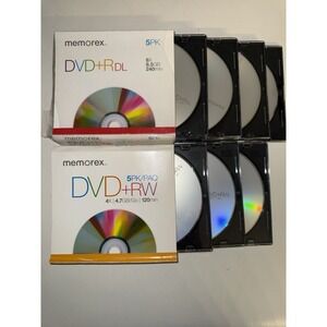 New Memorex DVD+R DL Dual Layer 4 Pack & DVD+RW 3 Pack New 240/120 Minutes